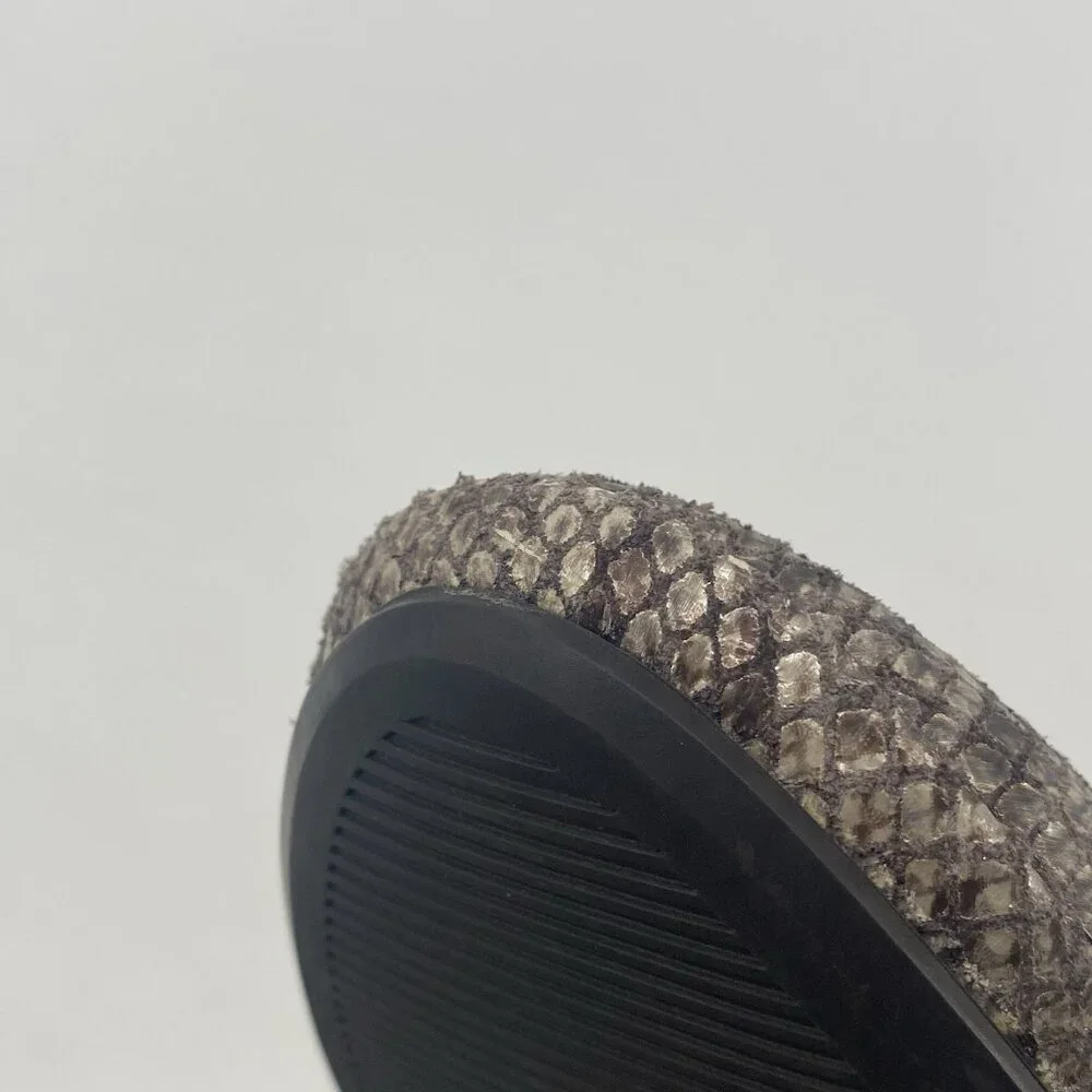 GENTLE SOULS Womens Size 7 Noemi Tan Snakeskin Reptile Leather Sling Back